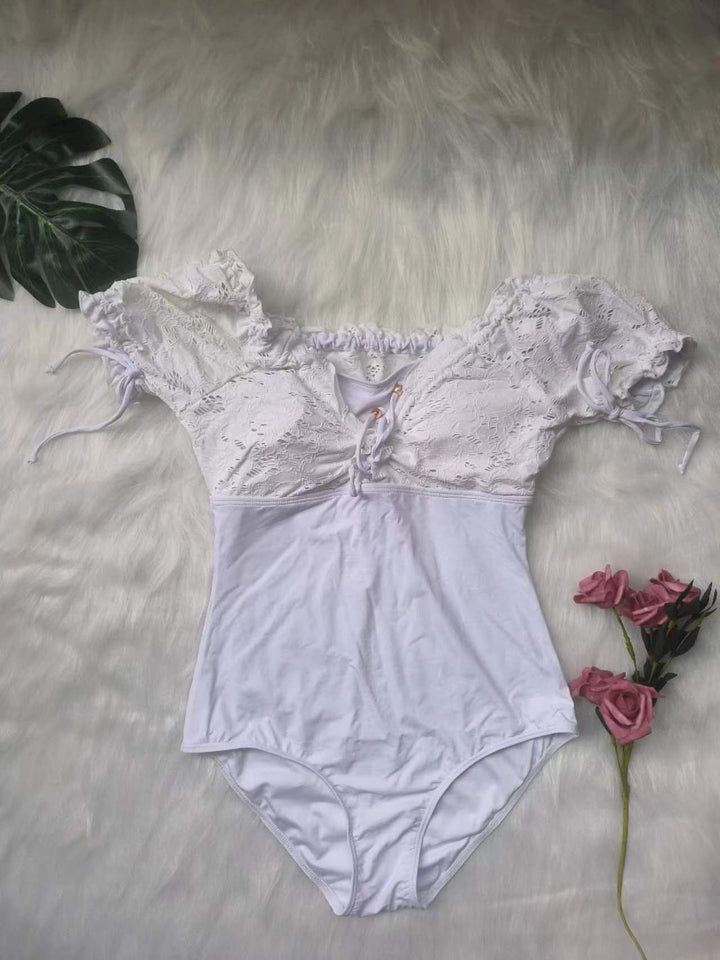 Women's One-Piece Swimsuit with Romantic Lace Details Mune Fashion