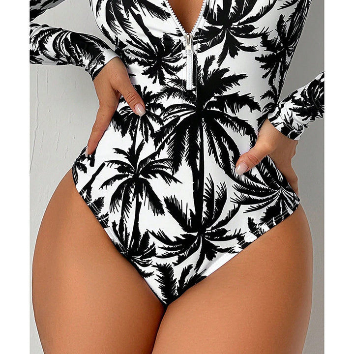 Women Longsleeve Swimsuit with practical zipper Mune Fashion