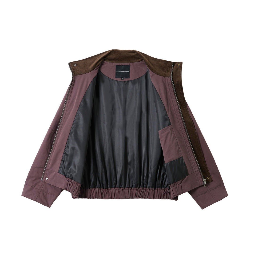 Unisex Short-Cut Utility-Field Blouson with Funnel Collar and Large Flap Pockets Mune Fashion