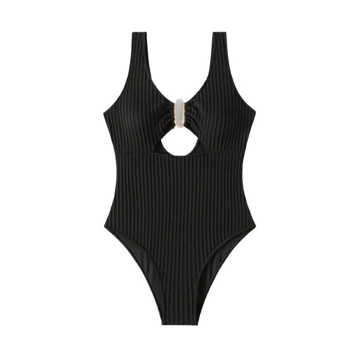 Women Cut-Out Swimsuit with Elegant Ribbed Design Mune Fashion