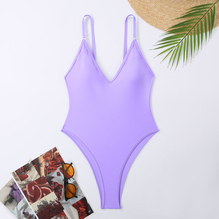 Women Designer Swimsuit with Elegant V-Neck Mune Fashion