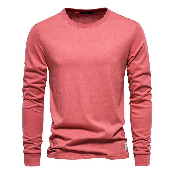 Men's classic long-sleeved cotton shirt with round neck and elastic cuffs Mune Fashion