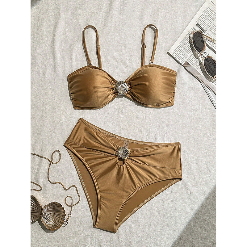 Women Elegant Bikini Set with Fashionable Shell Design Mune Fashion