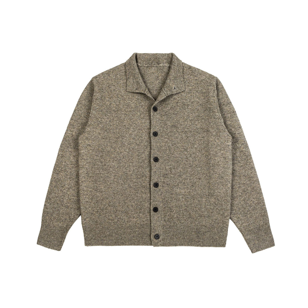 Women's knit cardigan with stand-up collar, full button placket, and ribbed hem Mune Fashion