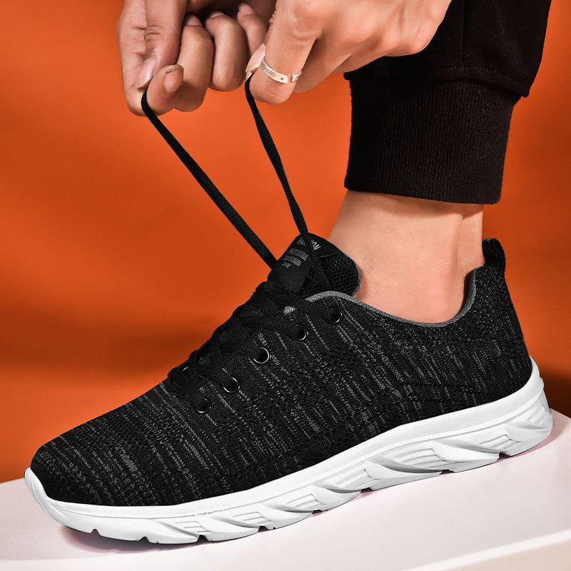Men's seamless knit leisure shoe with flexible wave sole Mune Fashion