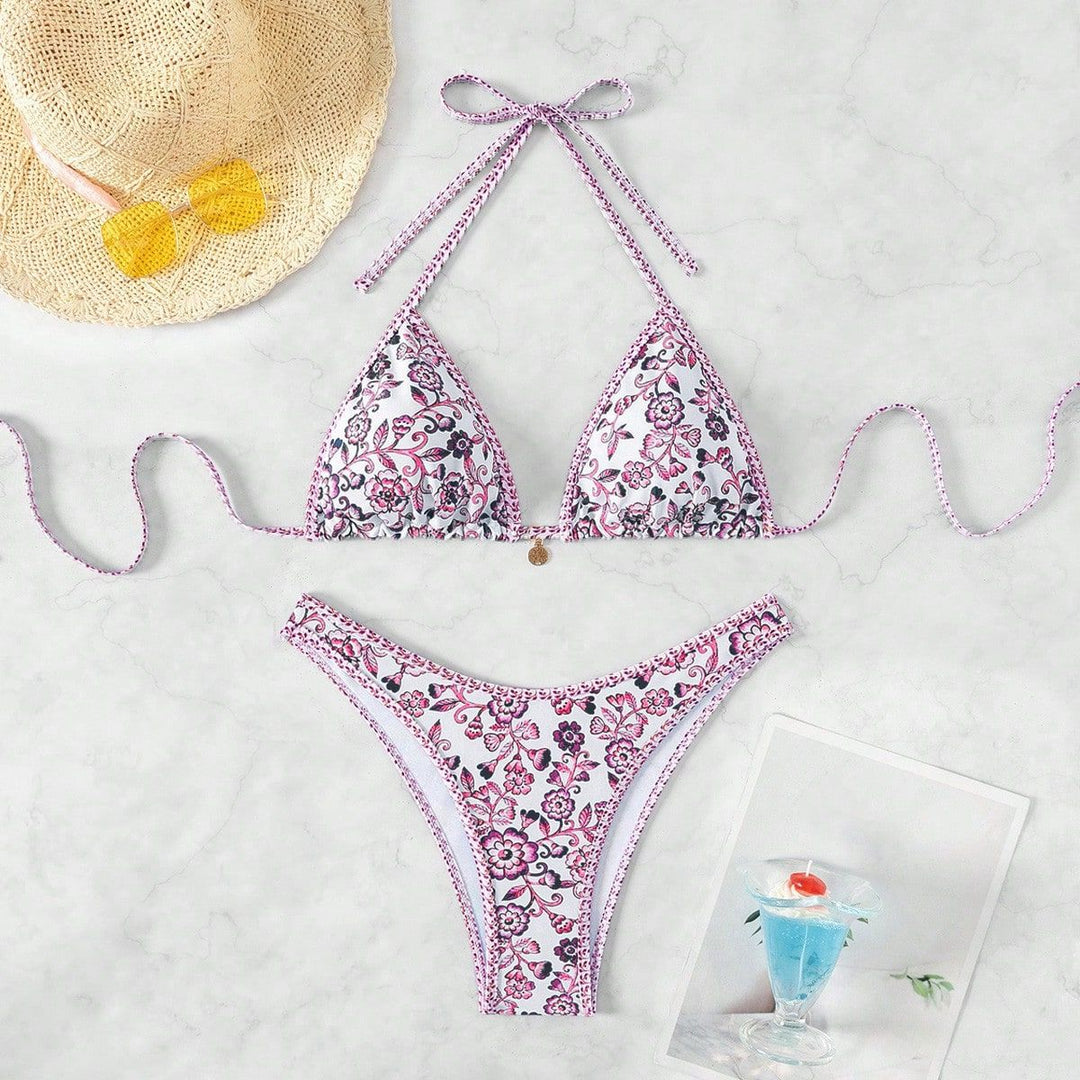Women's triangle bikini with floral lace Mune Fashion