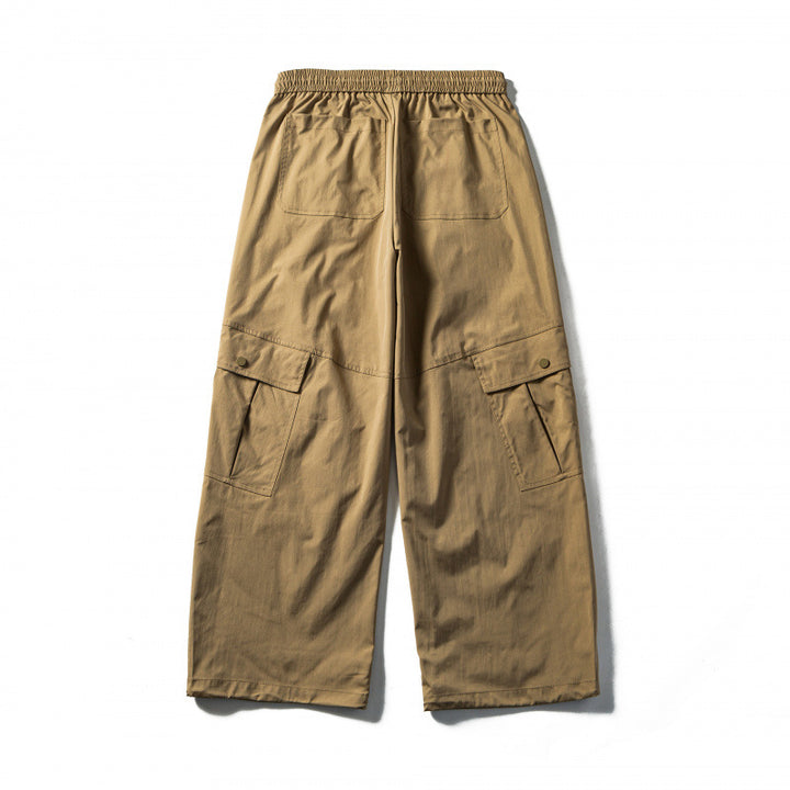 Men's Loose Cargo Pants with Elastic Waistband, Drawstring and Functional Side Pockets Mune Fashion
