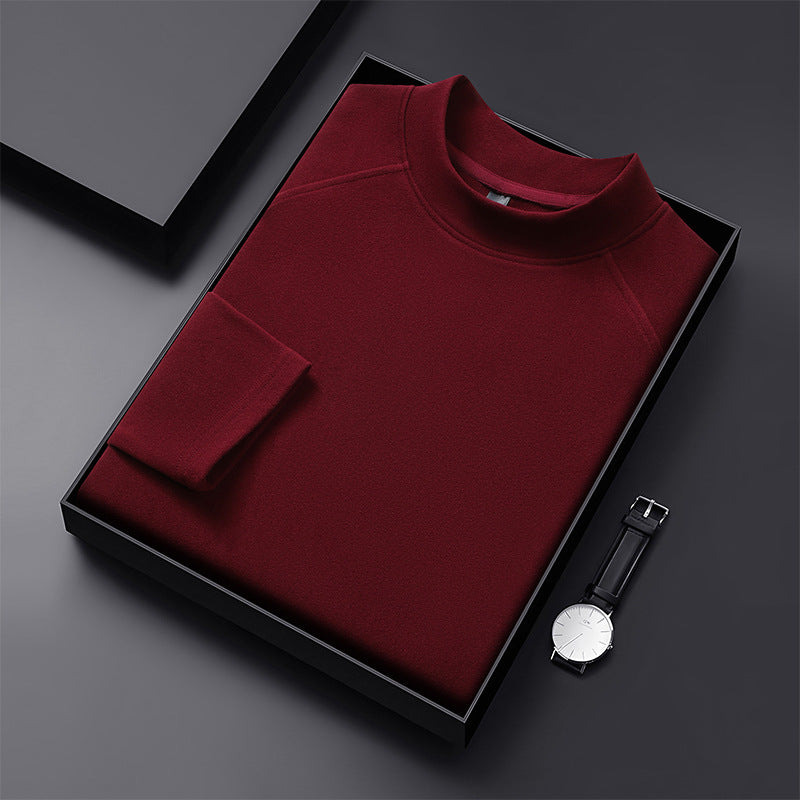 Men's Premium Mockneck Sweater made of fine wool blend with raglan sleeves Mune Fashion