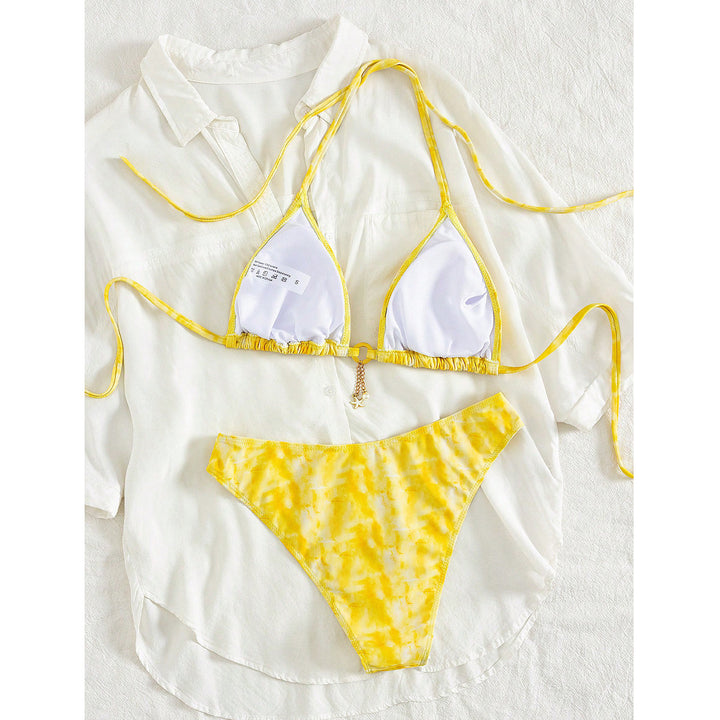 Women's triangle bikini with gathers and fashionable detail Mune Fashion