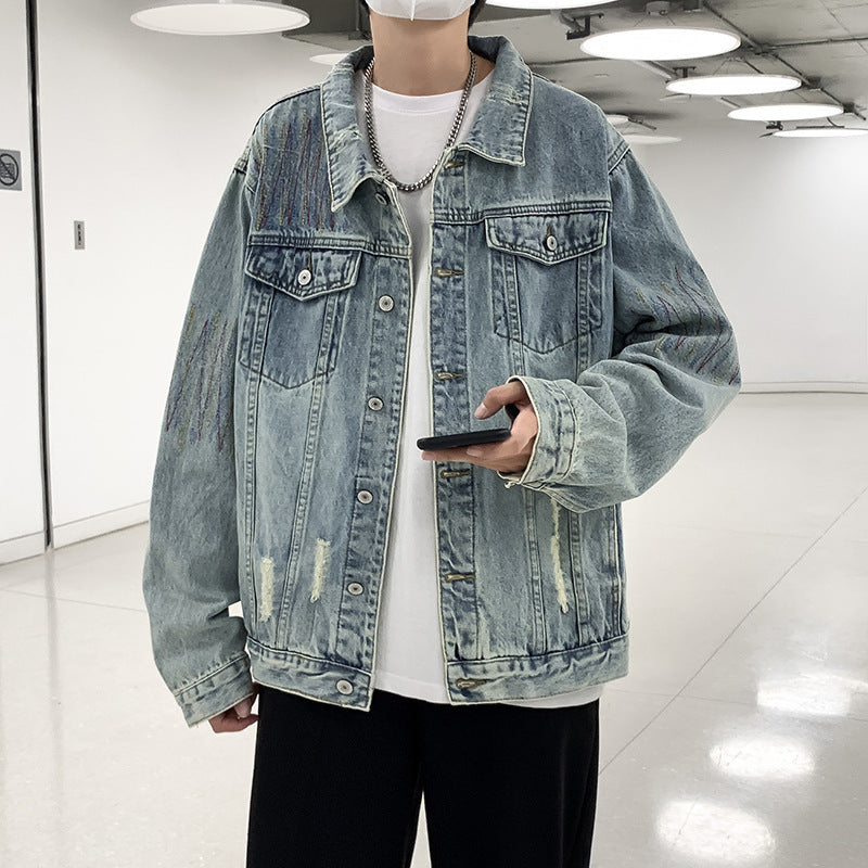 Men's Fashion Denim Jacket with Creative Accents Mune Fashion