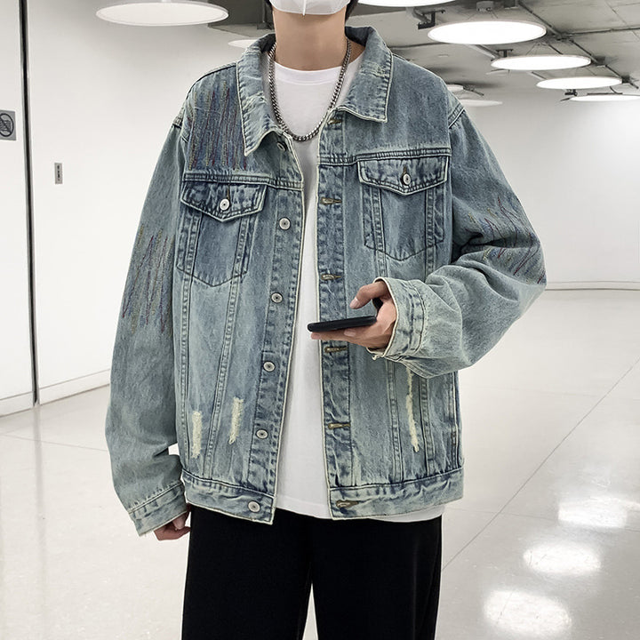 Men's Fashion Denim Jacket with Creative Accents Mune Fashion