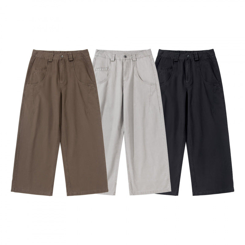Women Wide Highwaist Culotte Pants with Utility Pockets and Casual Cropped Silhouette Mune Fashion