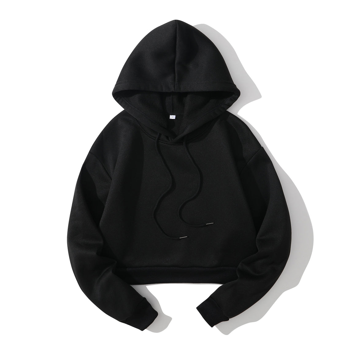 Women's cropped hoodie with soft fleece interior and elastic ribbed hem Mune Fashion