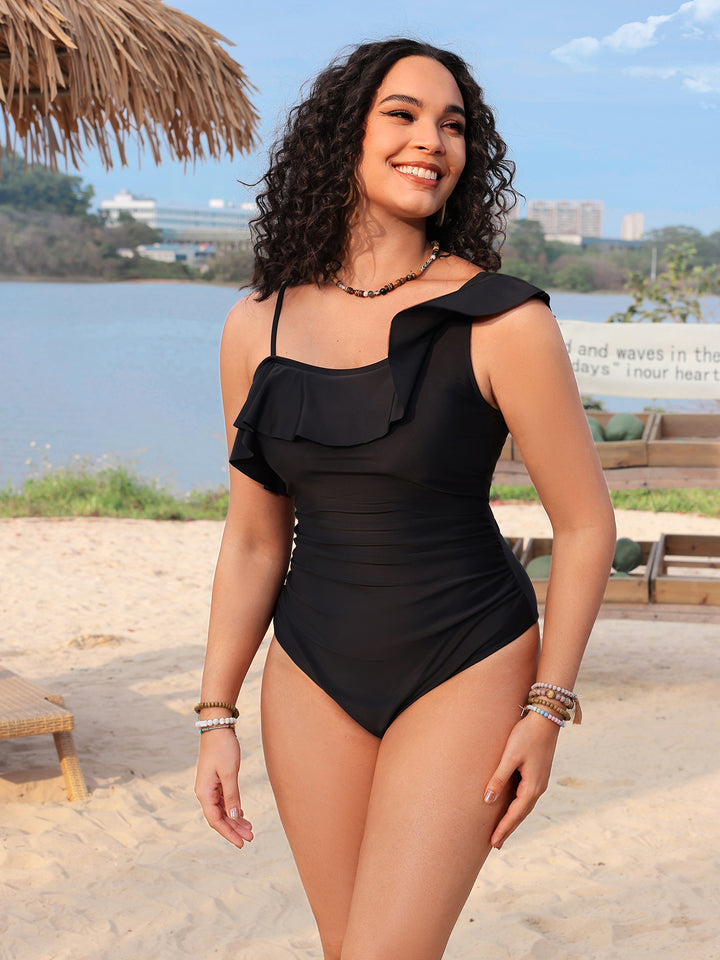 Women One-piece Swimsuit with Playful Ruffle Detail Mune Fashion