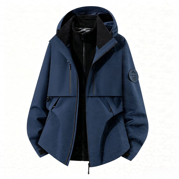 Men's three-layer softshell outdoor jacket with removable fleece lining and hood Mune Fashion