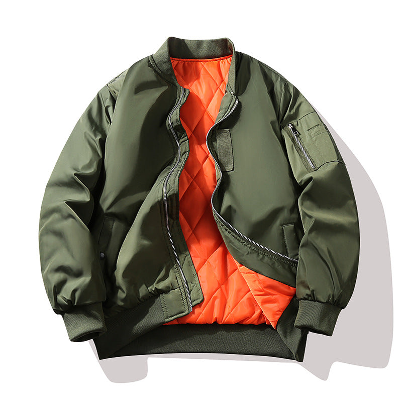 Men's Technical Bomber Jacket in Flight Style with Contrasting Lining Mune Fashion