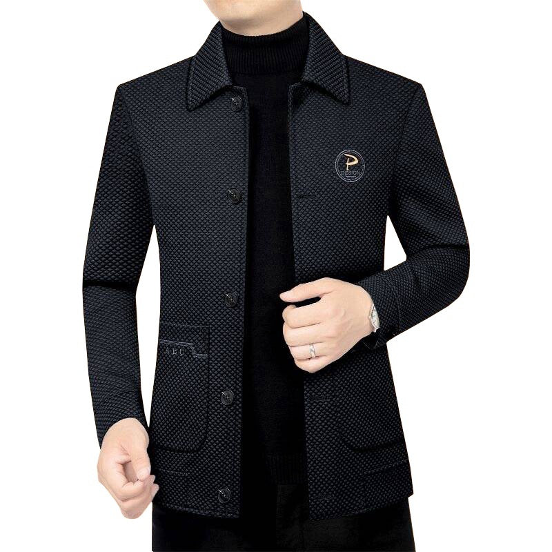 Men's Structured Transition Jacket with Notch Lapel and Patch Pockets Mune Fashion