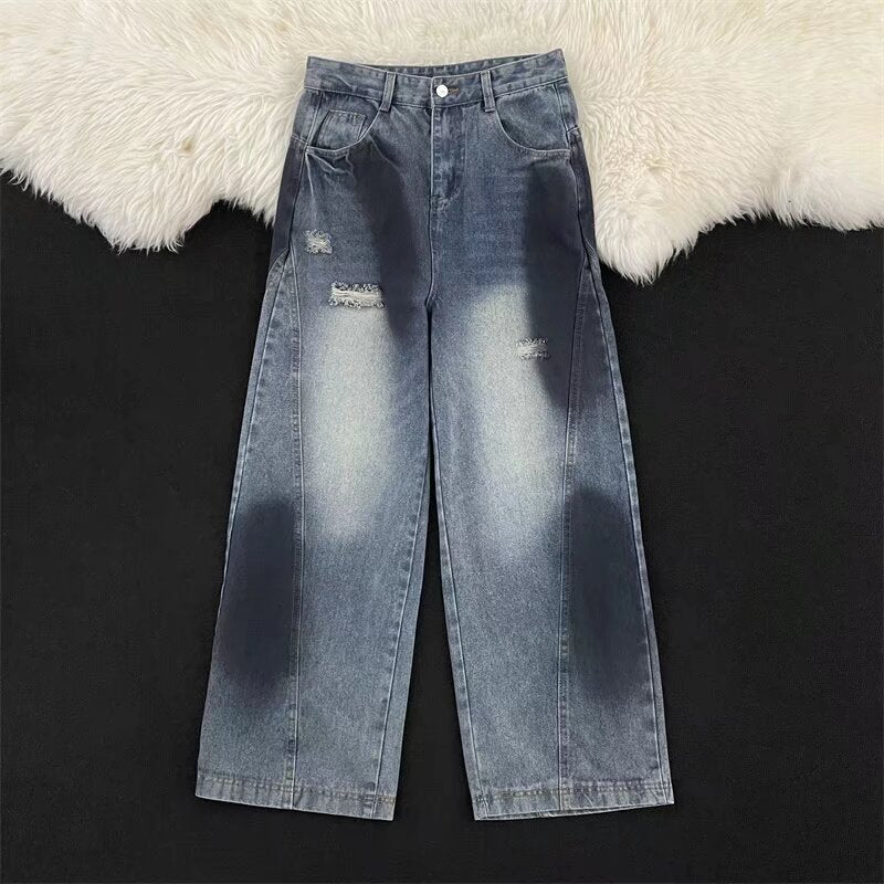 Women's Wide-Leg Destroyed Jeans Mune Fashion