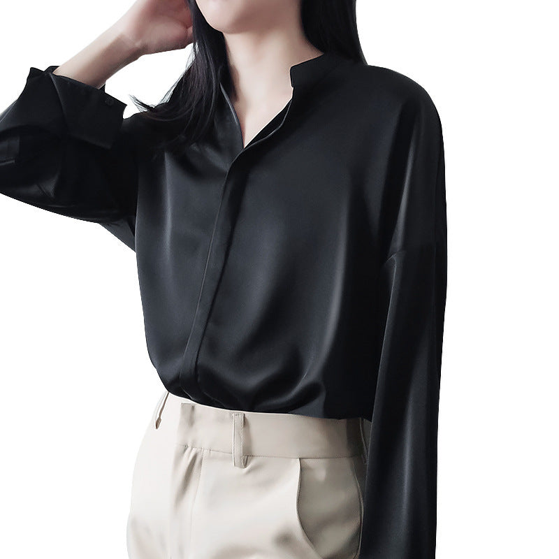 Ladies Elegant Blouse made of high-quality Satin Mune Fashion