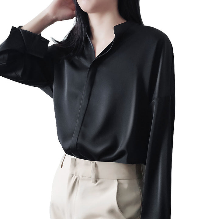 Ladies Elegant Blouse made of high-quality Satin Mune Fashion