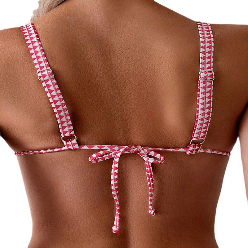 Women's triangle bikini top with floral design and elastic straps Mune Fashion