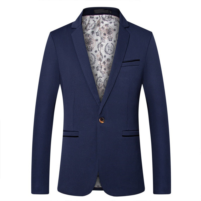 Men's Tailored One-Button Blazer made of structured cotton blend with satin lining and notch collar Mune Fashion