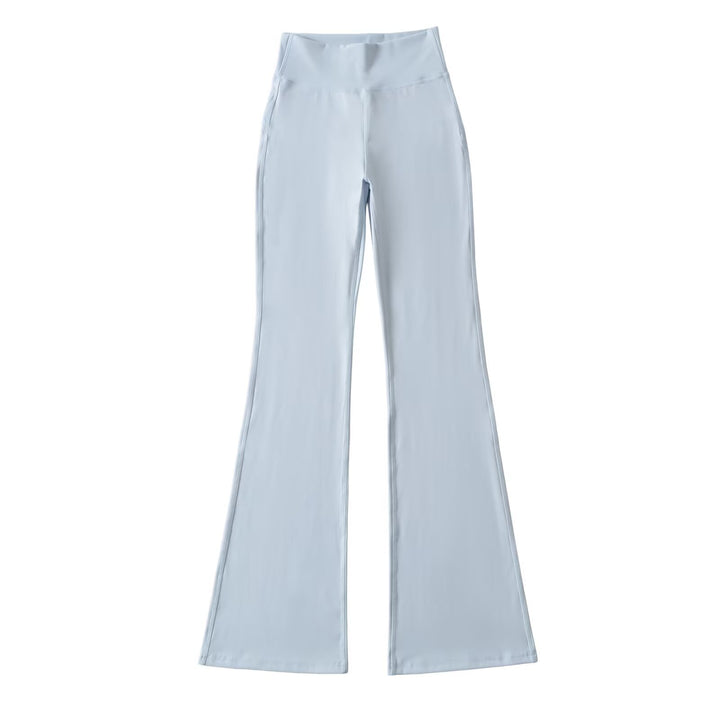Ladies High-Waisted Flared Yoga Pants with Shaped Waist Mune Fashion