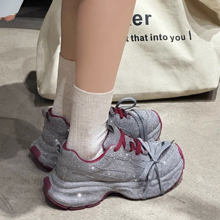 Damen Chunky-Plateau-Sneakers mit atmungsaktivem Mesh und sculpted Profil Mune Fashion