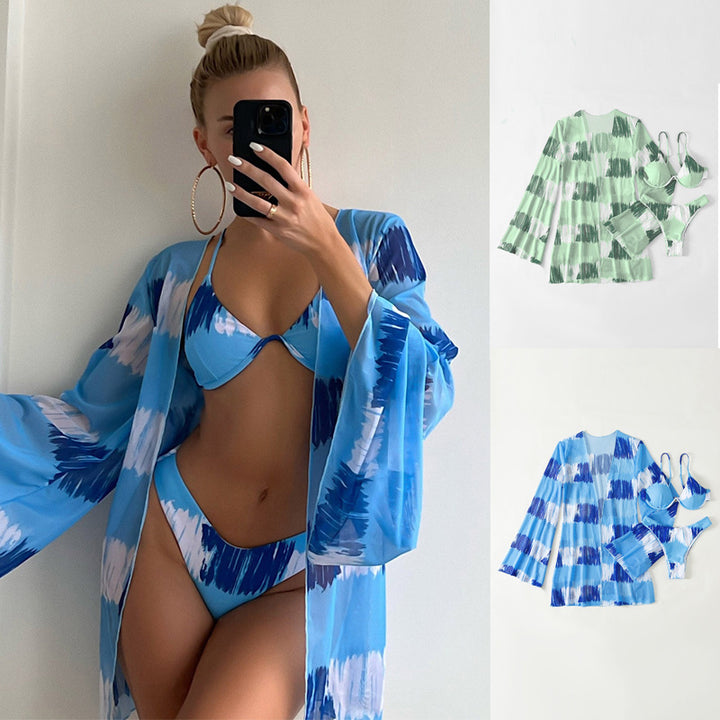 Ladies bikini set with floral wrap skirt and elegant straps Mune Fashion