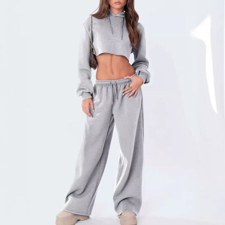 Women's nan relaxed-fit wide-leg sweatpants with high comfort waistband drawstring and concealed side pockets Mune Fashion