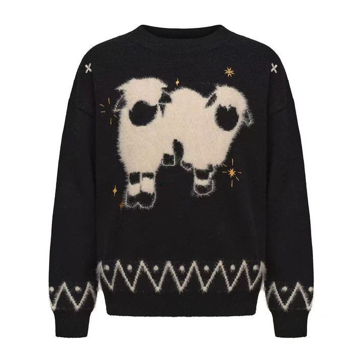 Men's chunky knit sweater with animal motif Mune Fashion