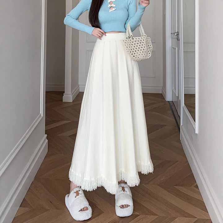 Women's Elegant Maxi Skirt with Fringes Mune Fashion