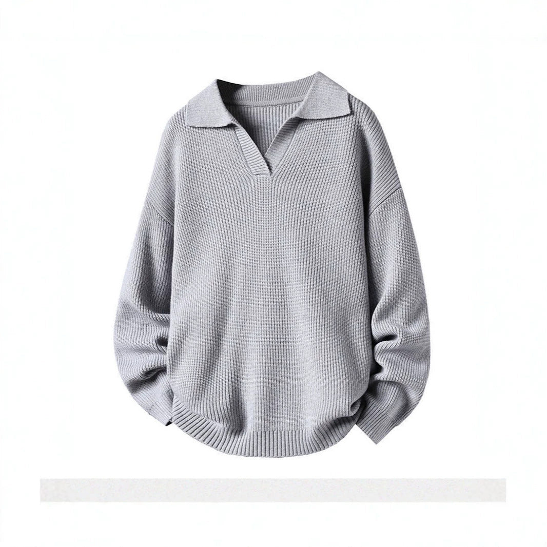 Women's Oversized Sweater with Collar Mune Fashion