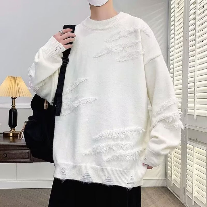Women Fashionable Chunky Knit Sweater with Fringes Mune Fashion