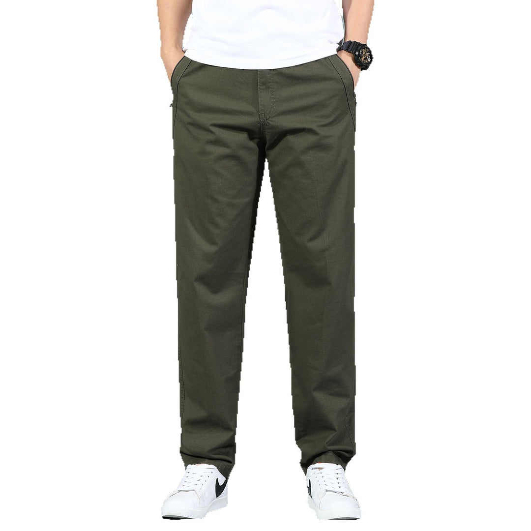 Men's loose-fitting chinos with side zipper pocket and elastic leg cuffs Mune Fashion