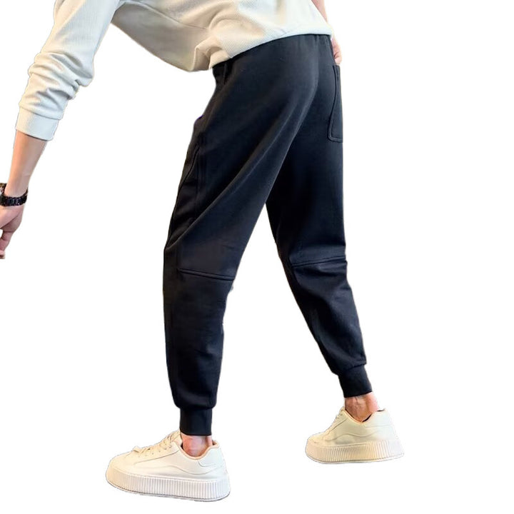 Men's Slim-Tapered Jogging Pants made of Cotton Blend with Cuffs, Drawstring, and Subtle Logo Application Mune Fashion