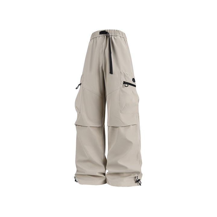 Men's wide technical cargo pants with multi pockets, drawstring and adjustable leg hems Drune