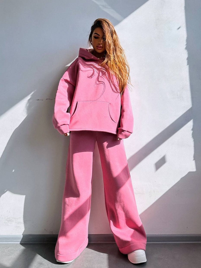 Ladies Cool Oversized Hoodie and Wide Leisure Pants Mune