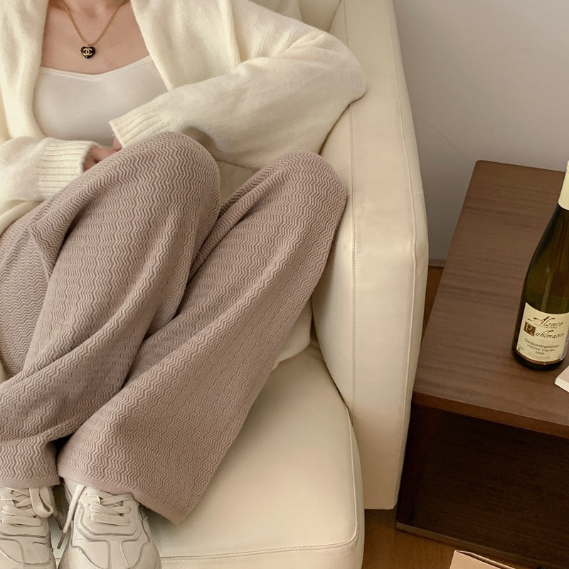 Women's Elegant Wide Knit Pants Mune Fashion
