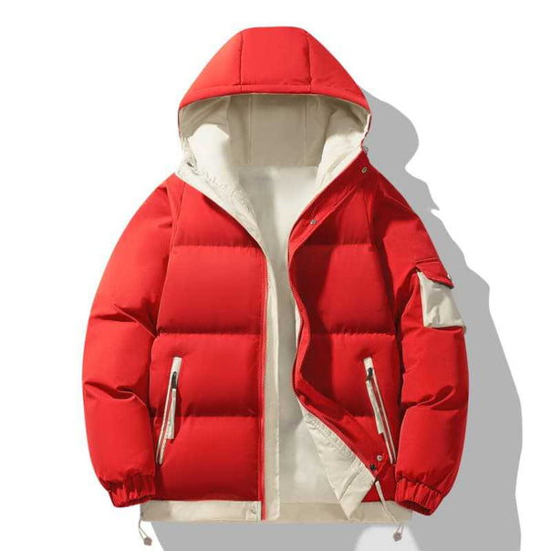 Men's urban padded anorak with hood, contrasting lining and multi pockets Mune Fashion