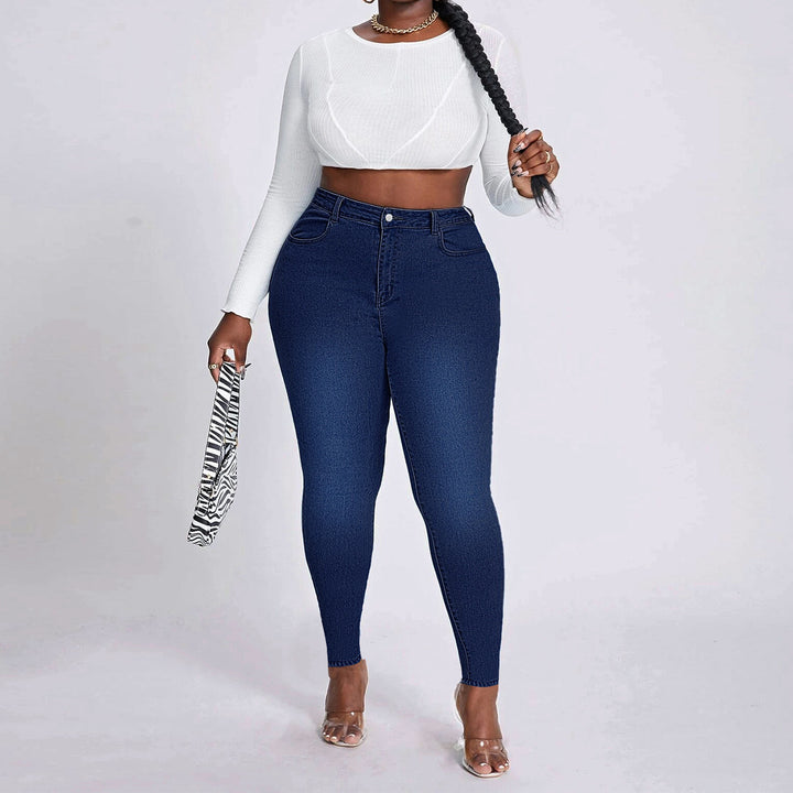 Women's High-Waist Skinny Jeans flattering with stretch and high waist Mune Fashion