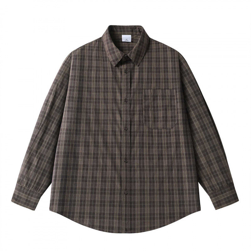 Unisex Lockered Boxy Check Overshirt made of lightweight cotton blend with back yoke and gathered detail Mune Fashion
