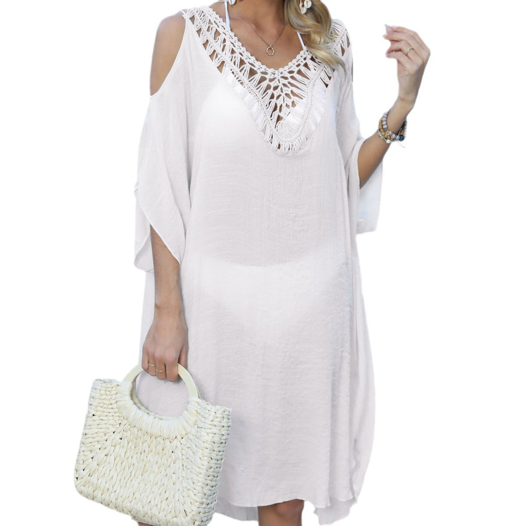 Women's airy beach kimono with decorative crochet accents Mune Fashion