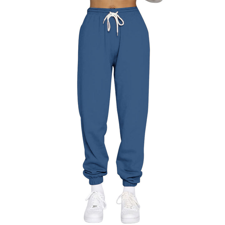 Women nan High-Waist Relax-Jogging Pants with elastic comfort waistband, drawstring and ribbed ankle cuffs Mune Fashion