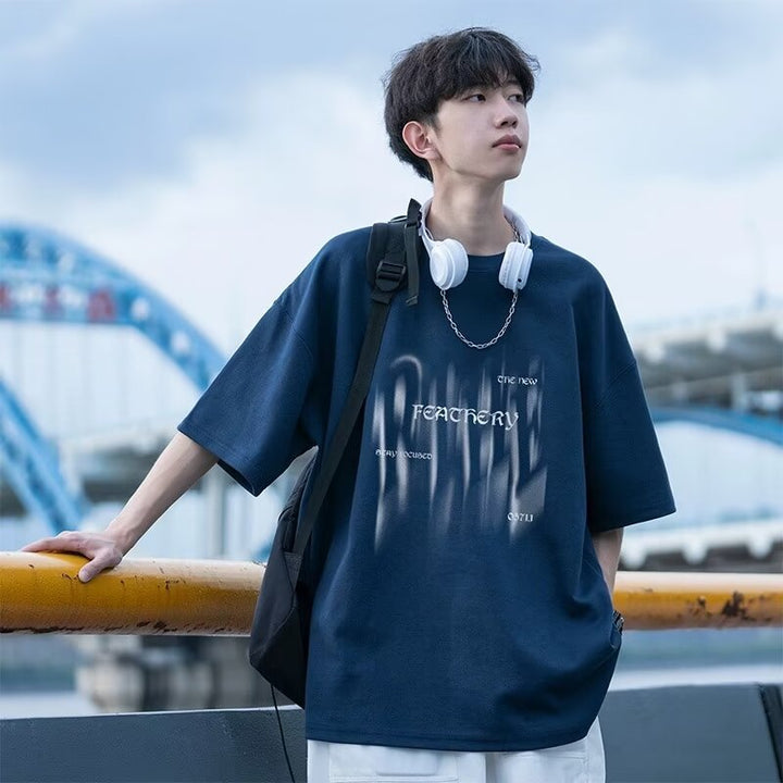 Men's Oversized T-Shirt with Creative Print Mune Fashion