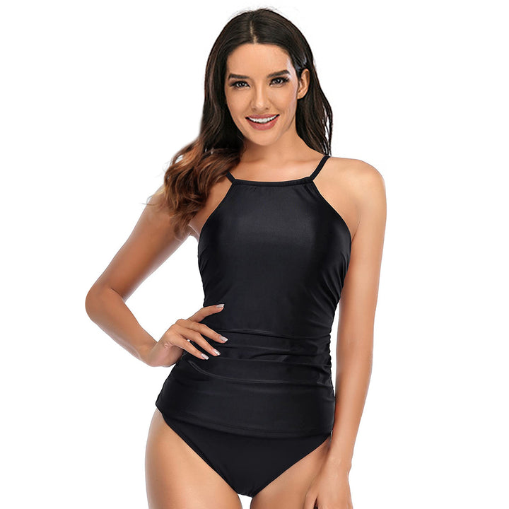 Women's sporty tankini with ruffle details and animal print Mune Fashion