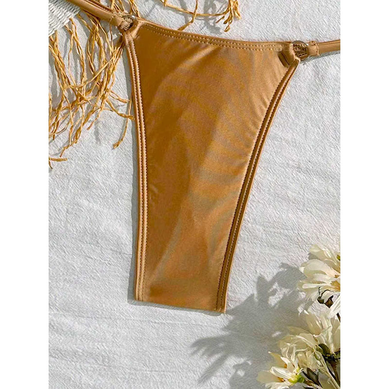 Women's Triangle Bikini with Fringed Details Mune Fashion