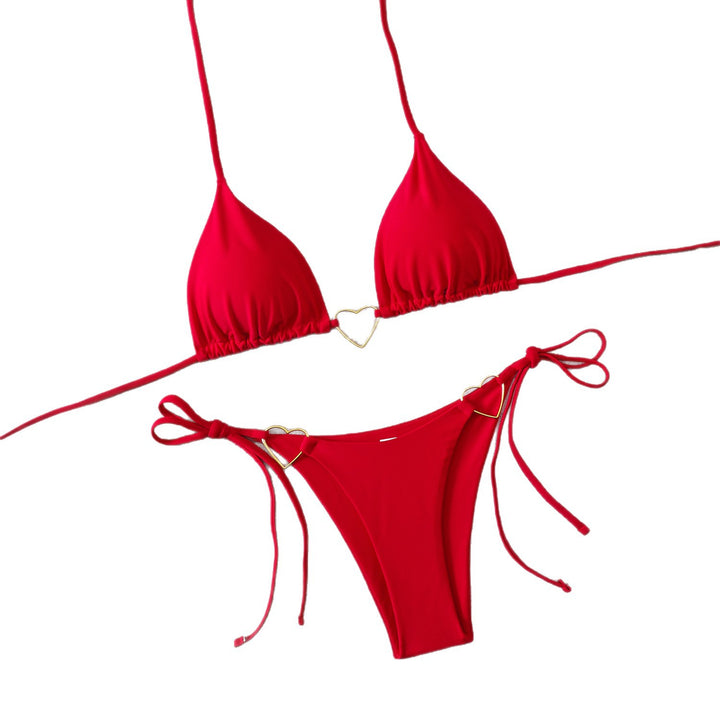 Women's triangle bikini with fashionable heart accents Mune Fashion