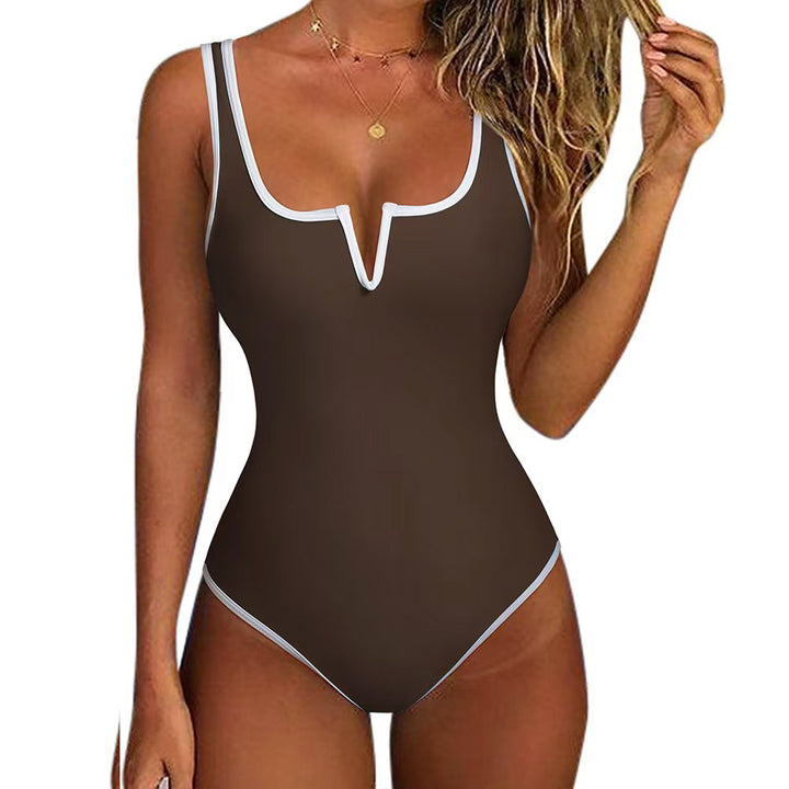 Women's swimsuit with deep V-neck and adjustable straps Mune Fashion