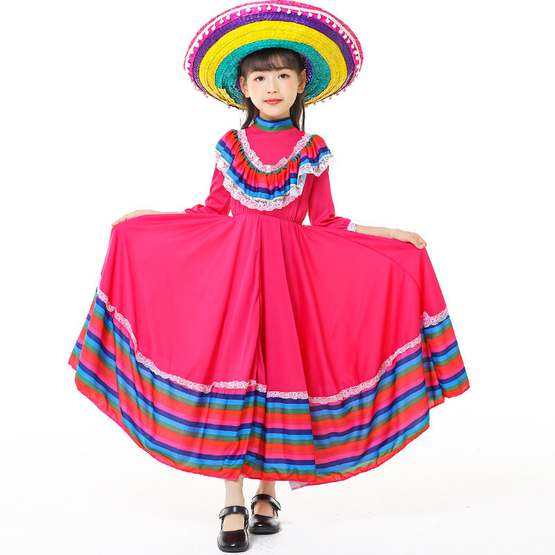Girls' Tracht dress with colorful hem Mune Fashion